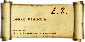 Lesko Klaudia névjegykártya
